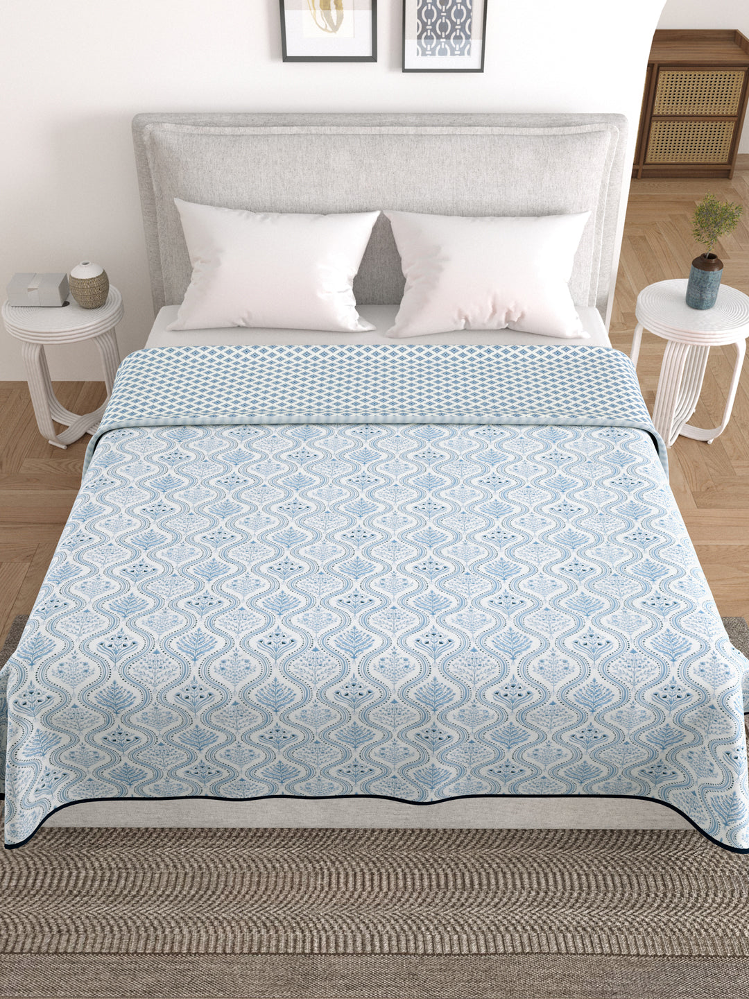 Indigo Flush Reversible Cotton AC Dohar
