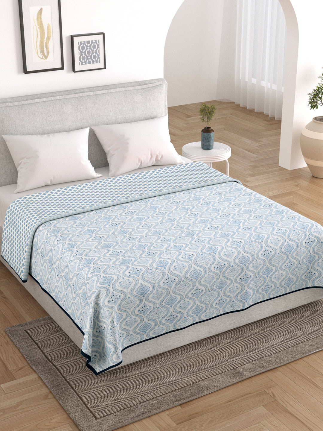 Indigo Flush Reversible Cotton AC Dohar