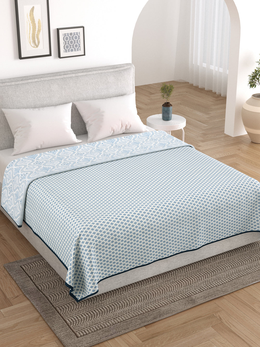 Indigo Flush Reversible Cotton AC Dohar