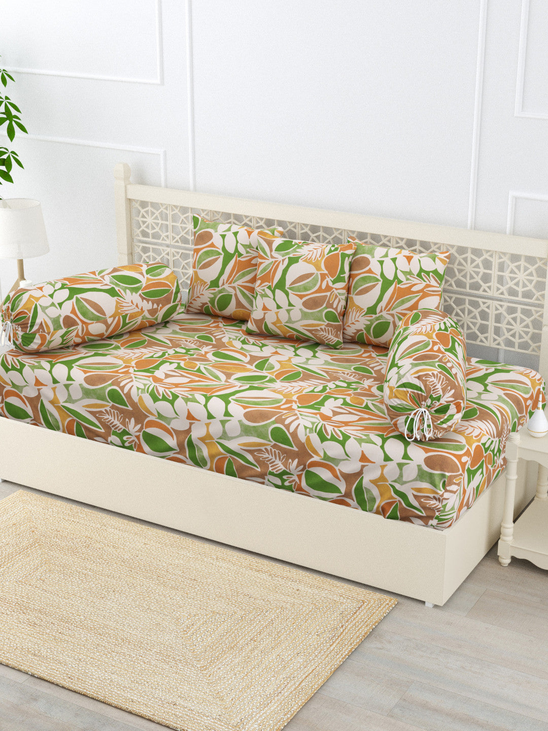Lumari 6 Piece Cotton Diwan Set - Multicolor