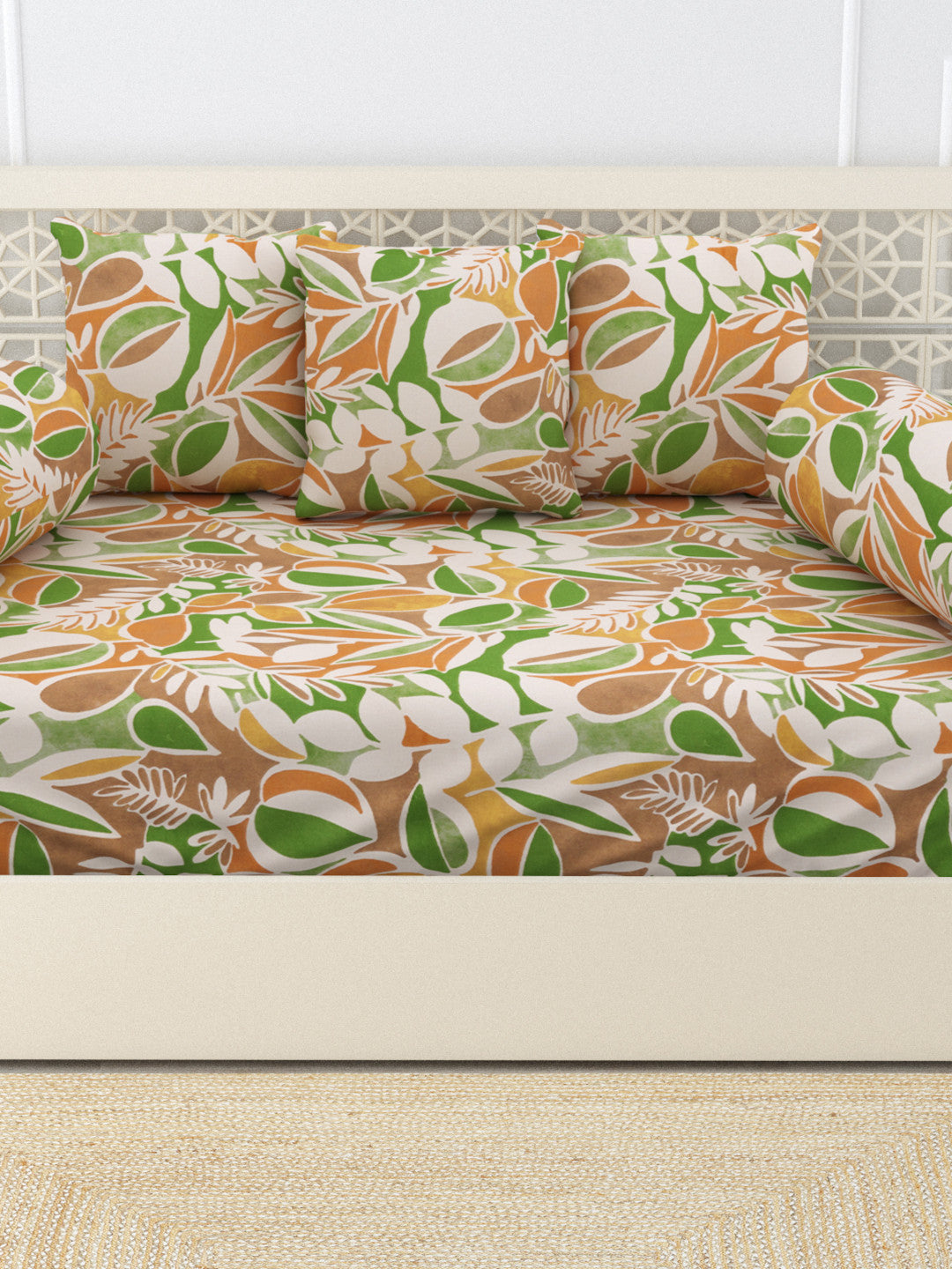 Lumari 6 Piece Cotton Diwan Set - Multicolor