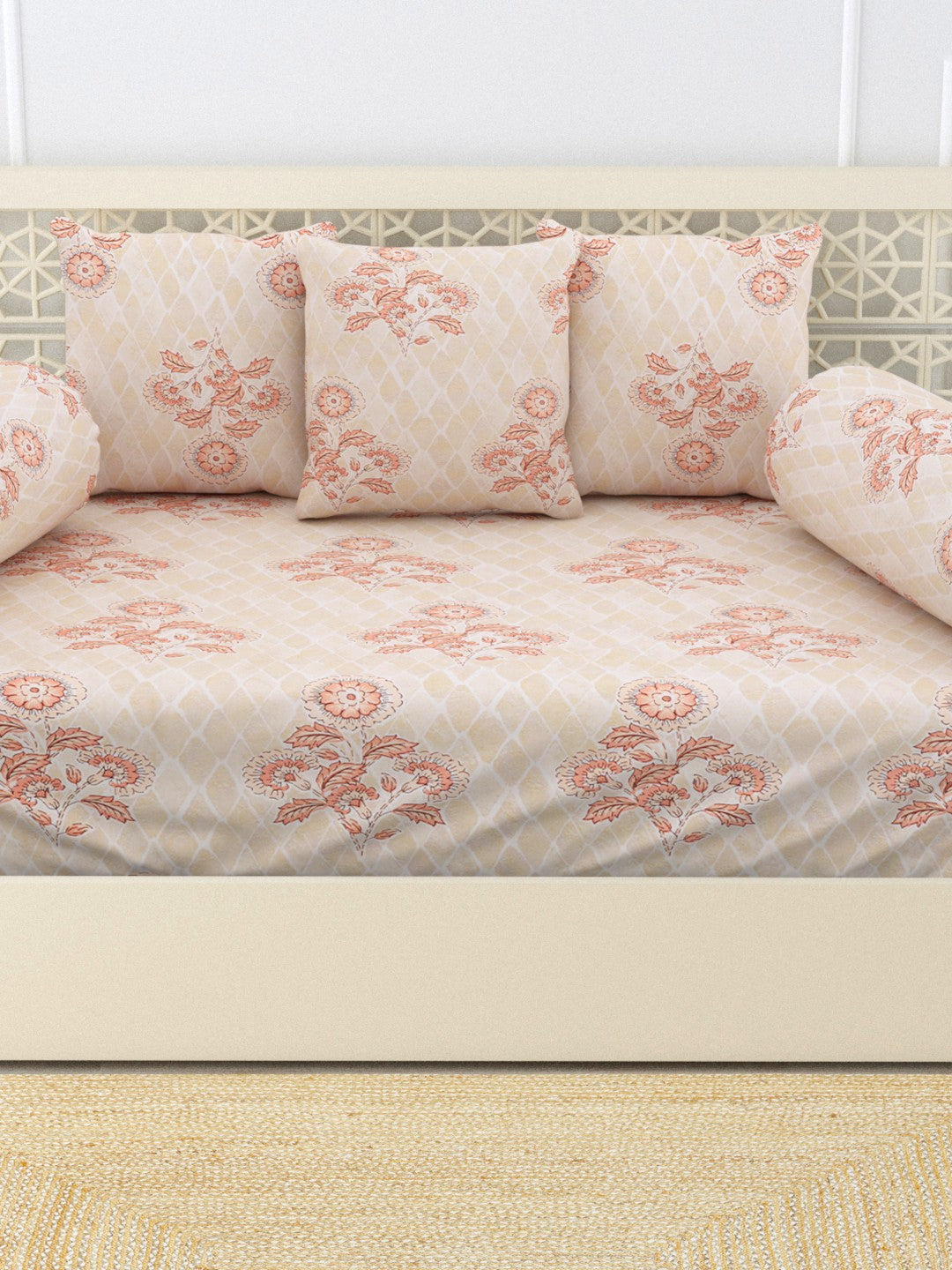 Nourah 6 Piece Cotton Diwan Set - Beige