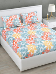 Sunrise Bloom 144 TC Cotton Bedsheet Set (A)