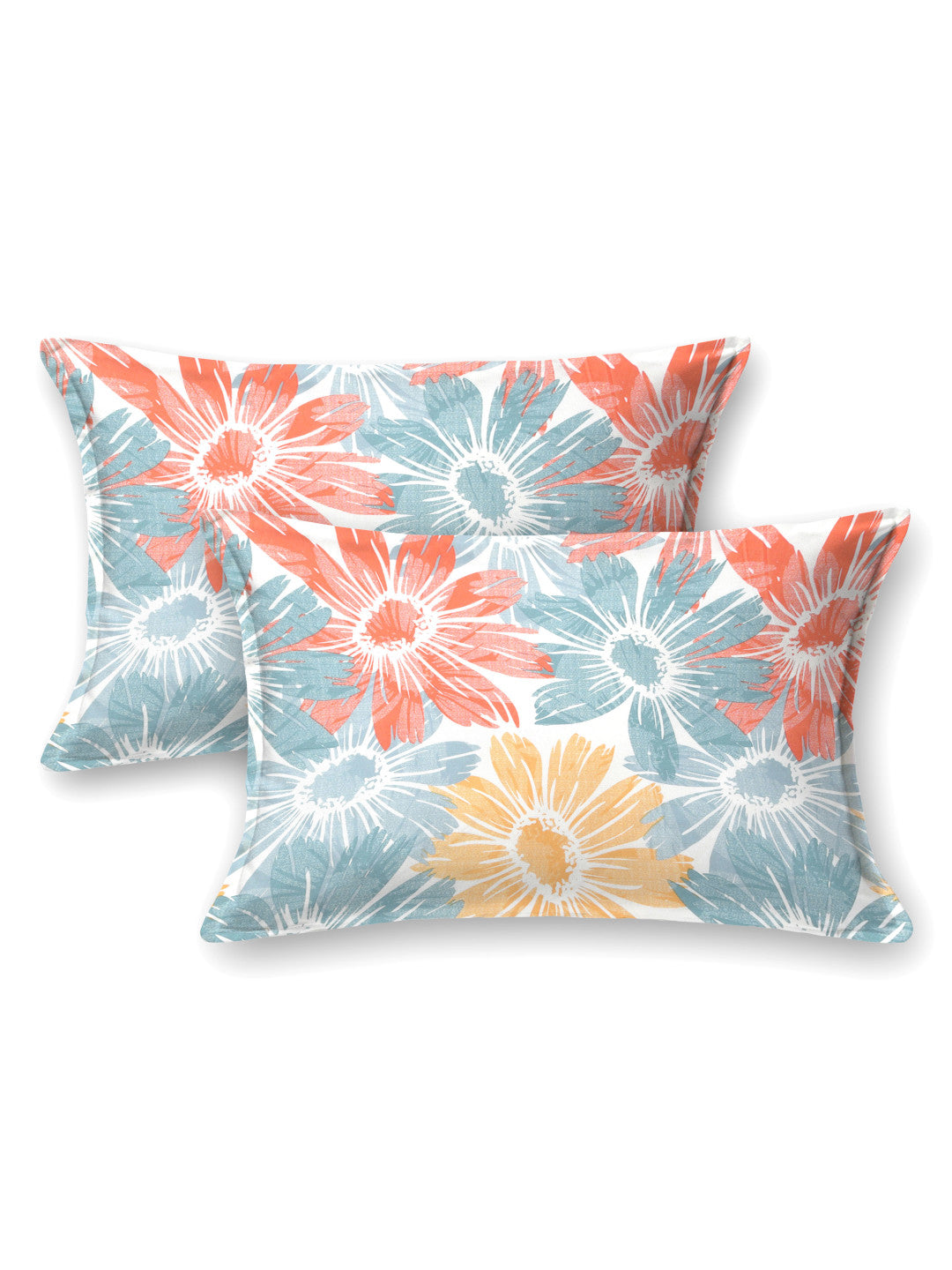 Sunrise Bloom 144 TC Cotton Bedsheet Set (A)