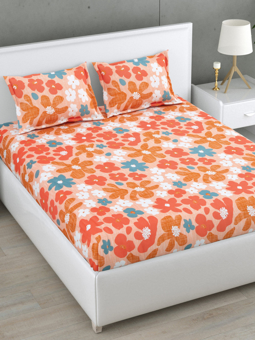Petal Play 144 TC Cotton Bedsheet Set (A)