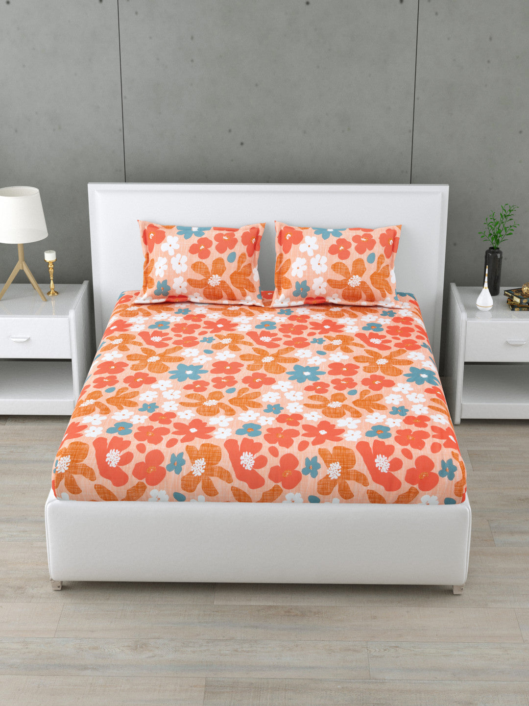 Petal Play 144 TC Cotton Bedsheet Set (A)