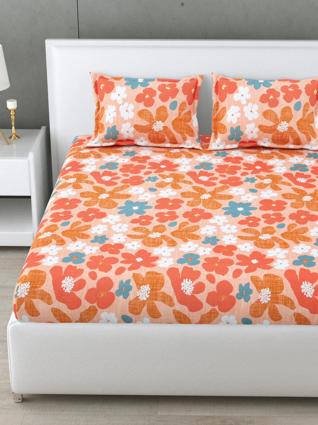 Petal Play 144 TC Cotton Bedsheet Set (A)
