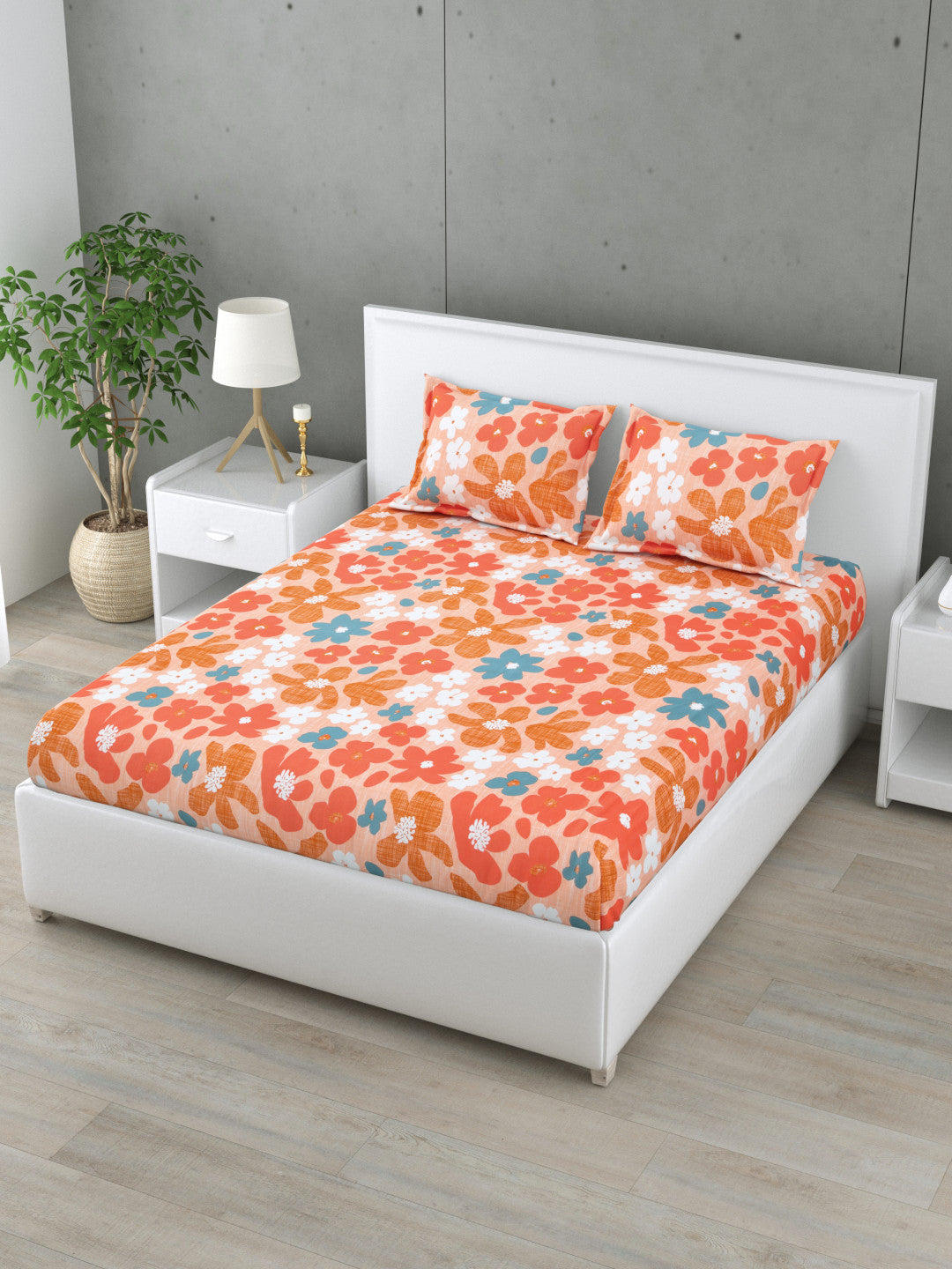 Petal Play 144 TC Cotton Bedsheet Set (A)
