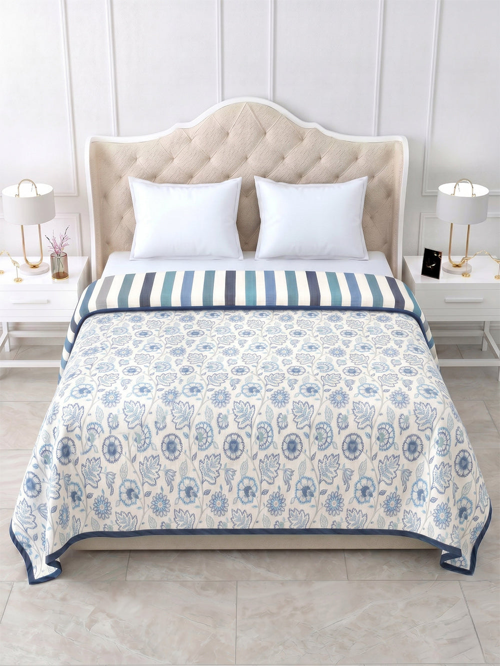 Shubhra Reversible Cotton Dohar, Hawa Mahal Collection