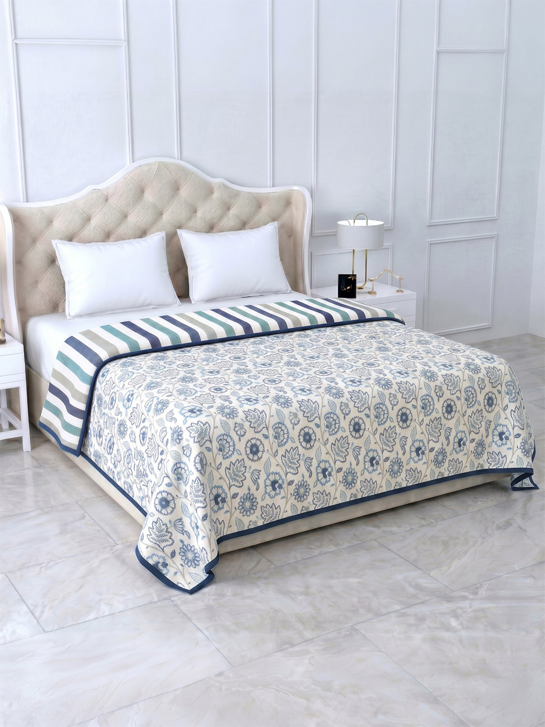 Shubhra Reversible Cotton Dohar, Hawa Mahal Collection