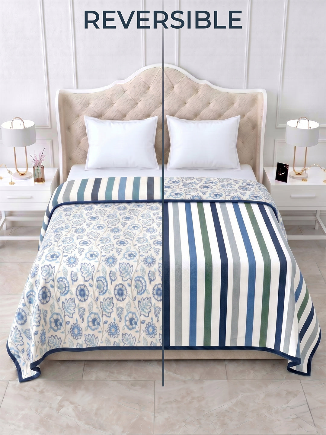 Shubhra Reversible Cotton Dohar, Hawa Mahal Collection