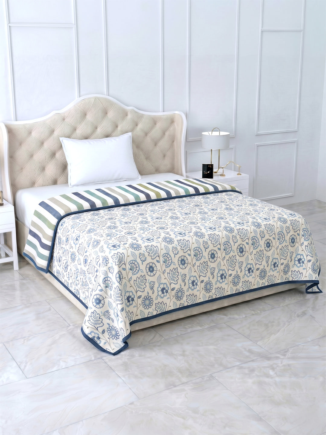 Shubhra Reversible Cotton Dohar, Hawa Mahal Collection