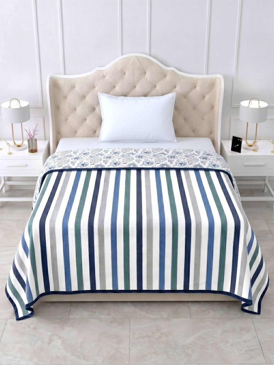 Shubhra Reversible Cotton Dohar, Hawa Mahal Collection