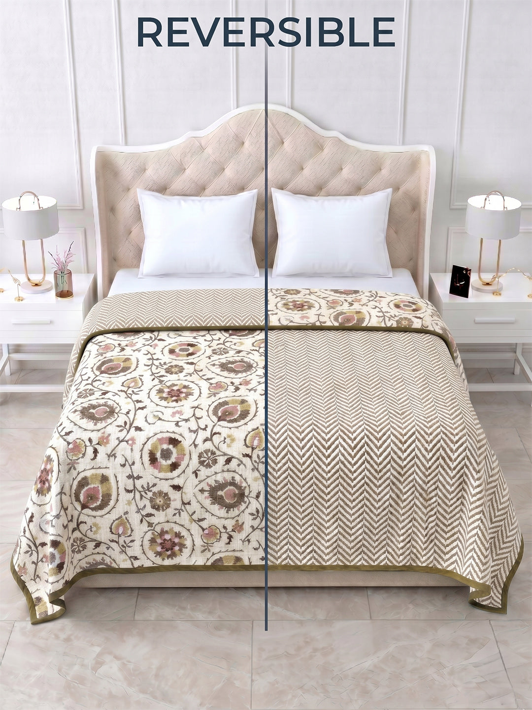 Sukha Reversible Cotton Dohar, Hawa Mahal Collection