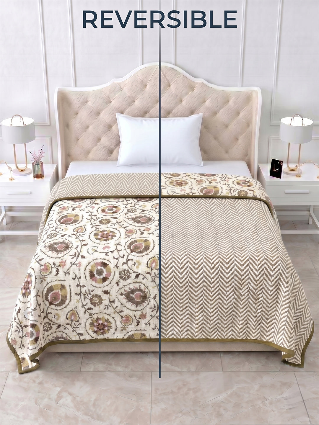 Sukha Reversible Cotton Dohar, Hawa Mahal Collection