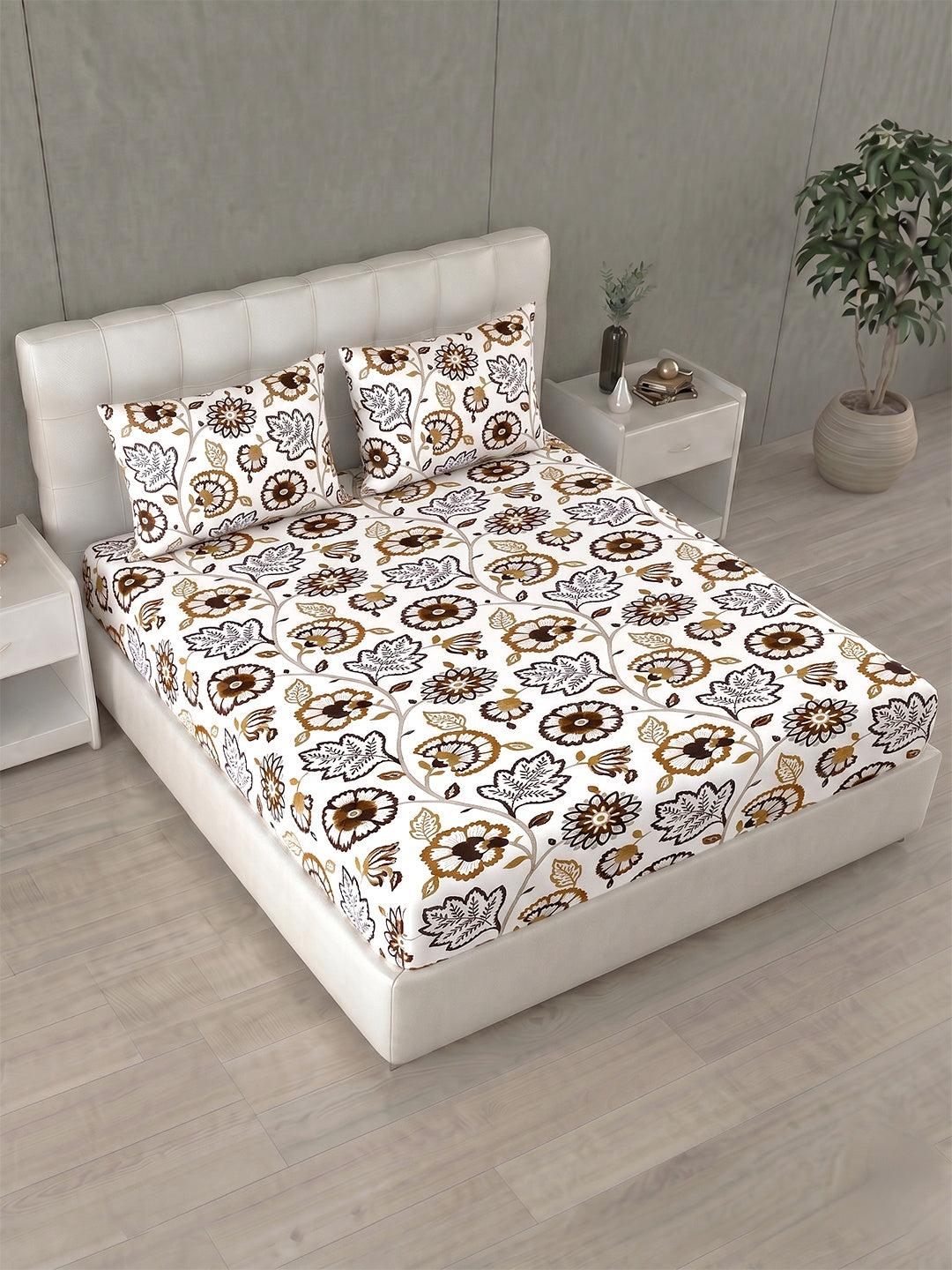 Honeybrush Collection Bedsheet with 2 Pillow Covers (B)