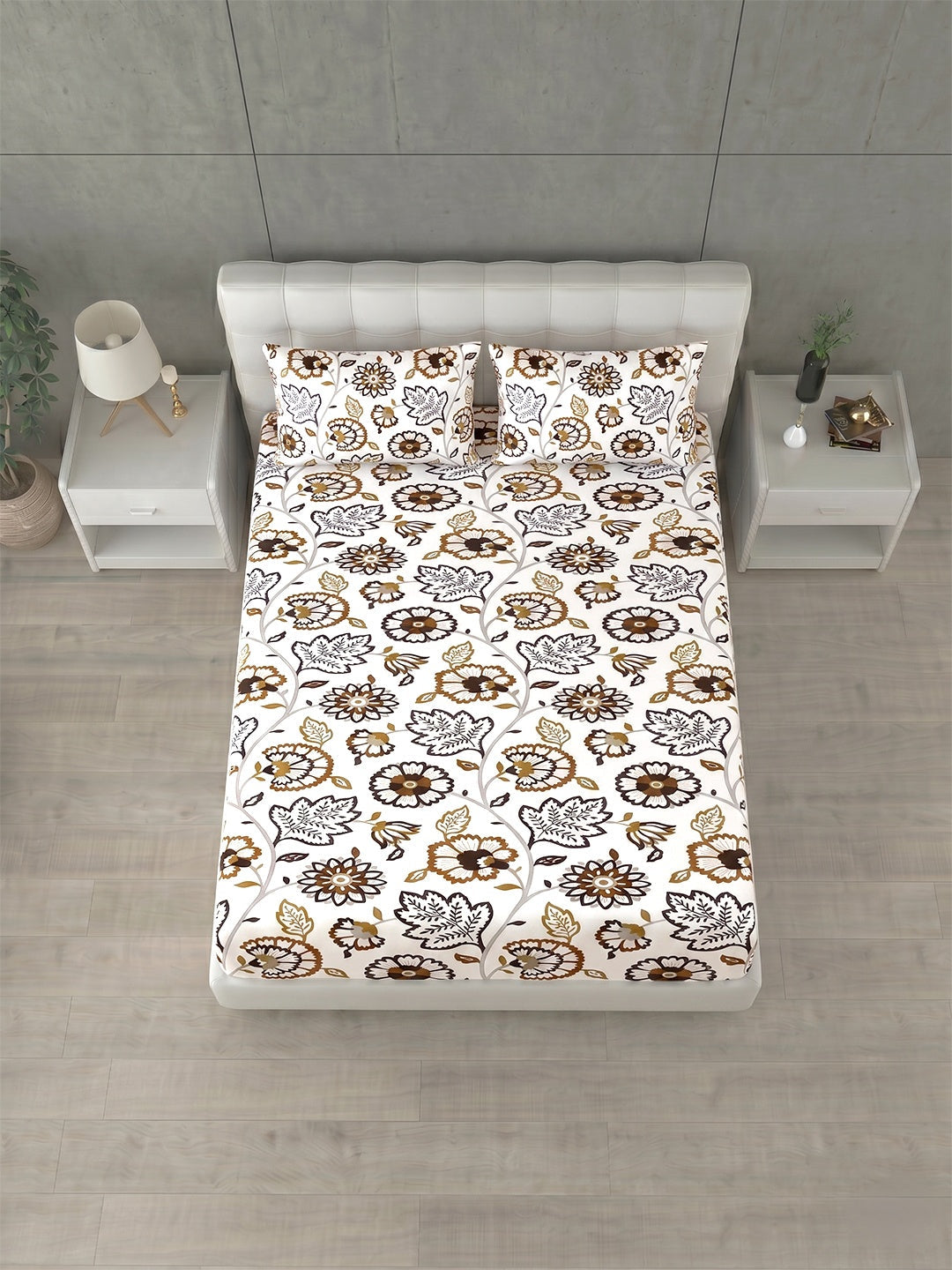 Honeybrush Collection Bedsheet with 2 Pillow Covers (B)