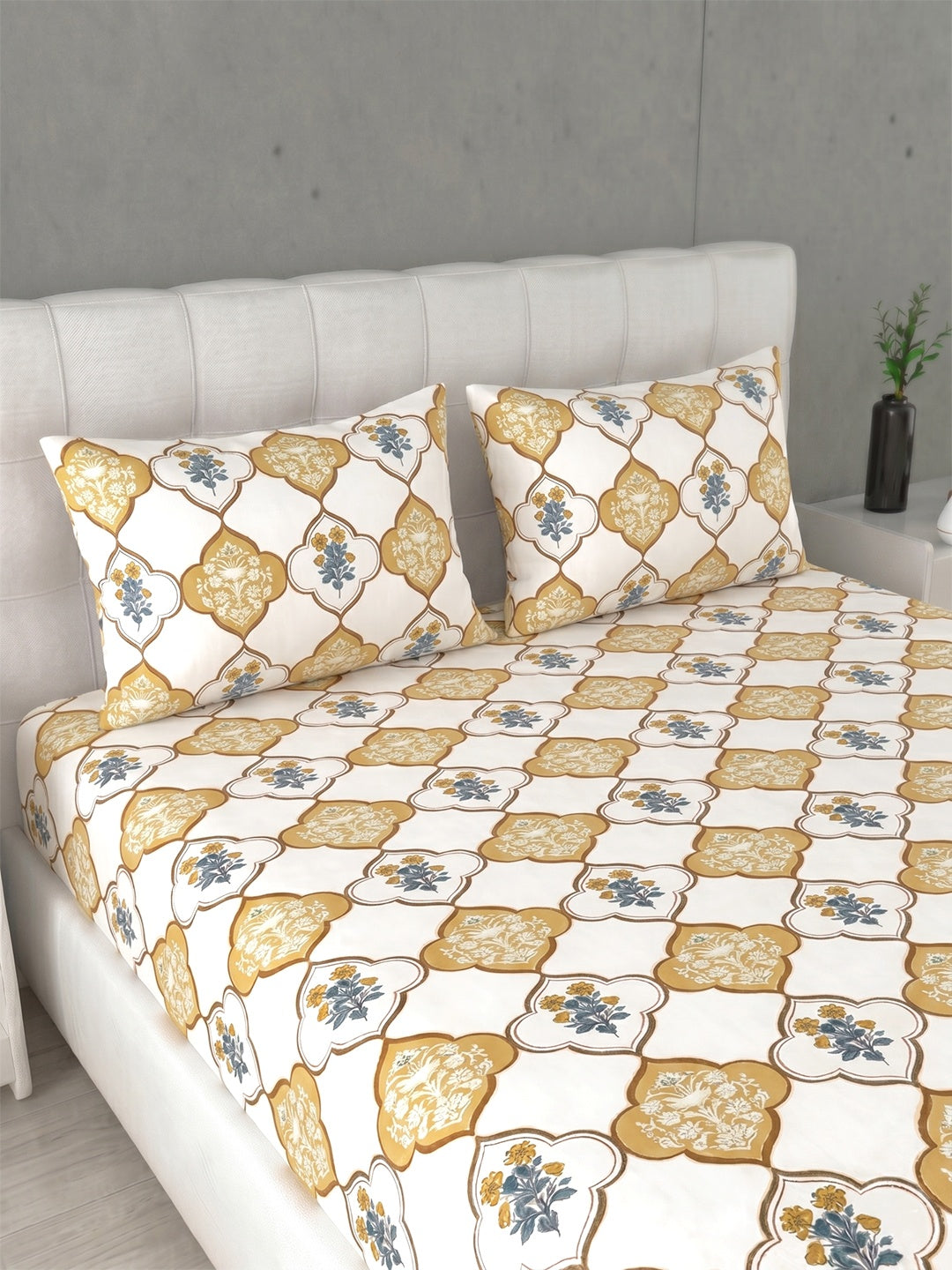 Honeybrush Collection Bedsheet with 2 Pillow Covers (B)