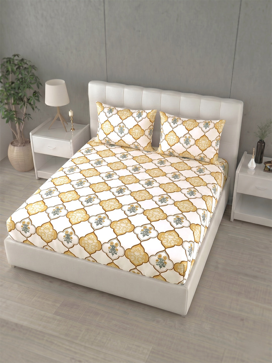 Honeybrush Collection Bedsheet with 2 Pillow Covers (B)