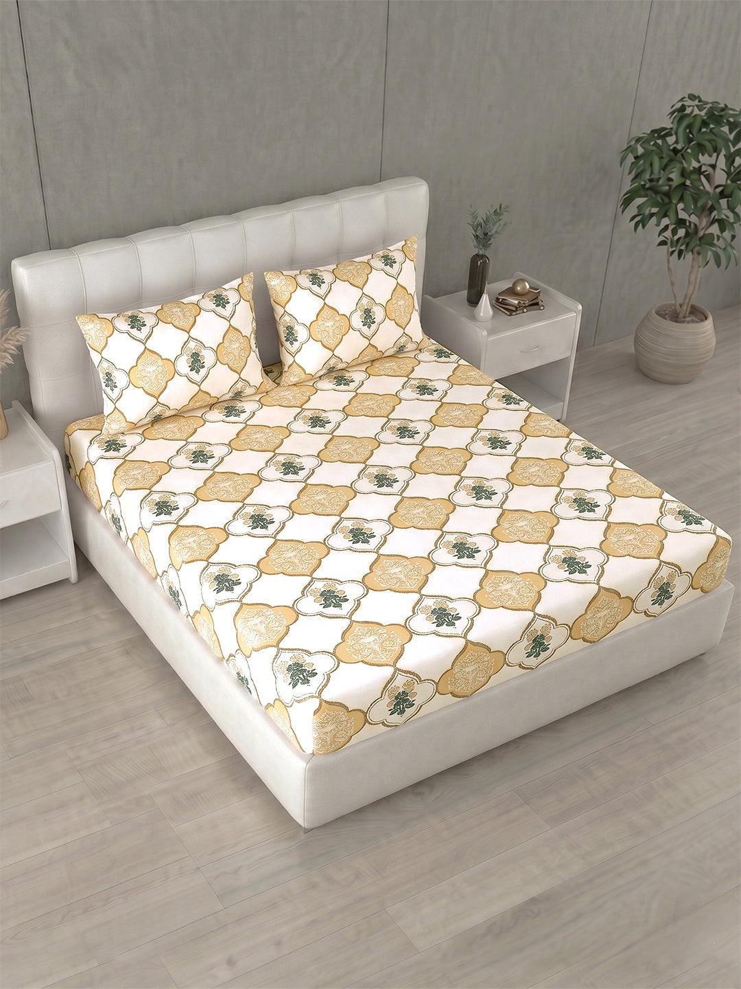 Honeybrush Collection Bedsheet with 2 Pillow Covers (B)