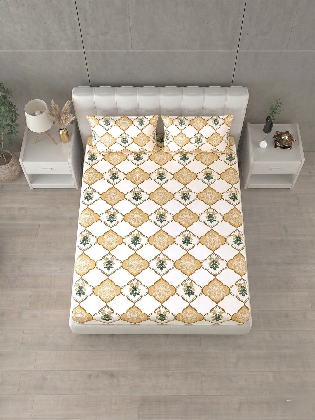 Honeybrush Collection Bedsheet with 2 Pillow Covers (B)