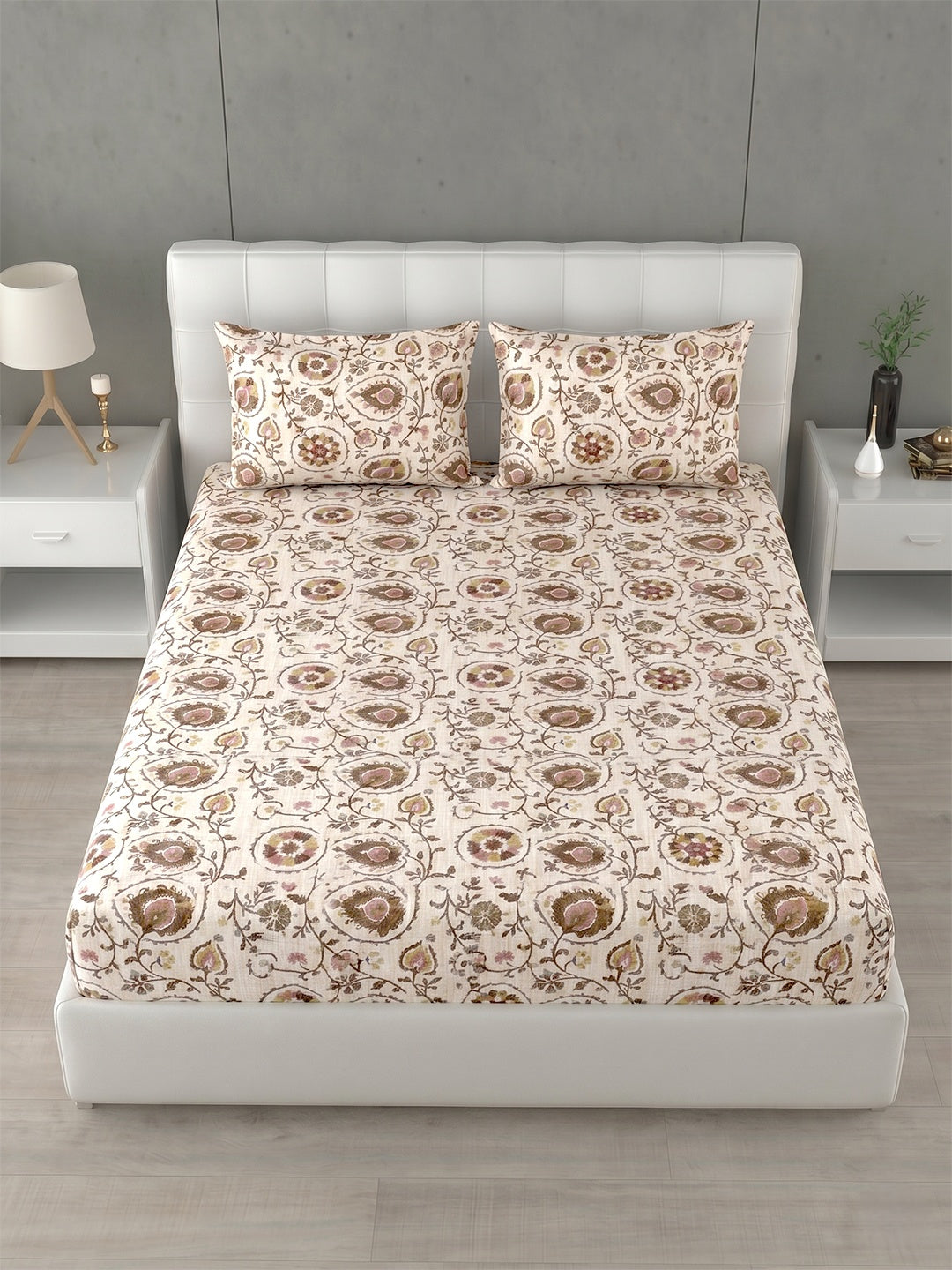 Honeybrush Collection Bedsheet with 2 Pillow Covers (A)