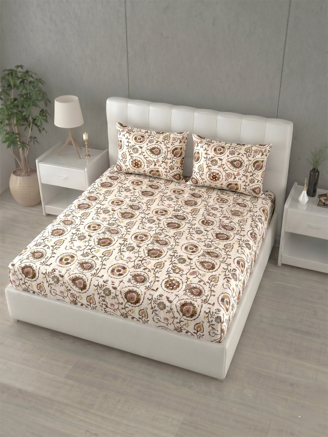 Honeybrush Collection Bedsheet with 2 Pillow Covers (A)