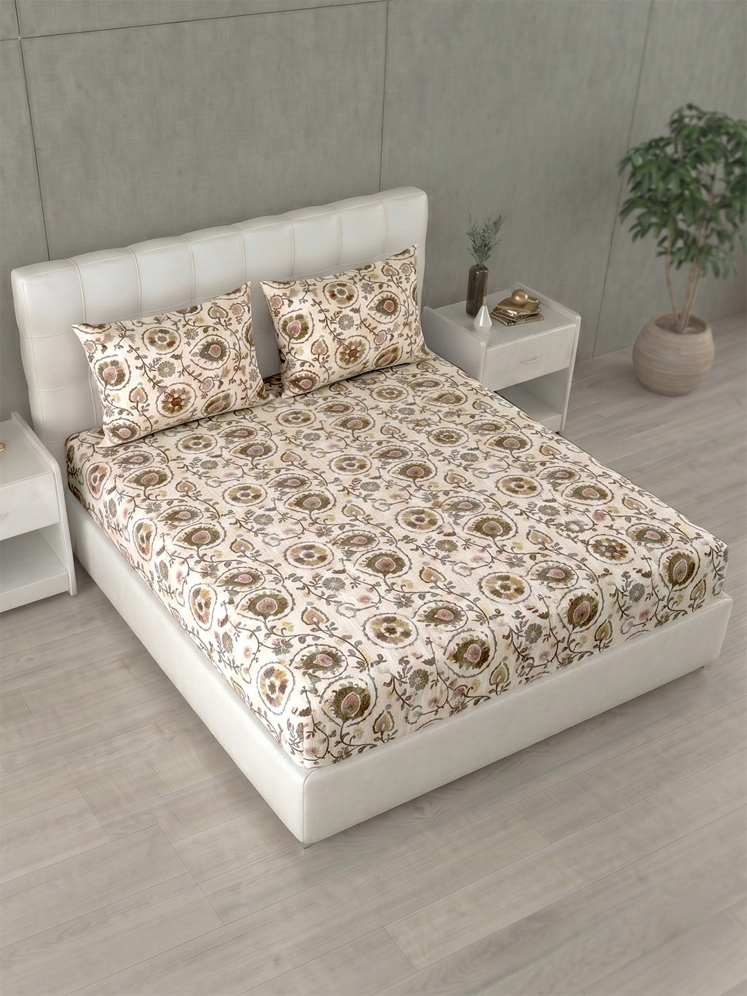 Honeybrush Collection Bedsheet with 2 Pillow Covers (A)