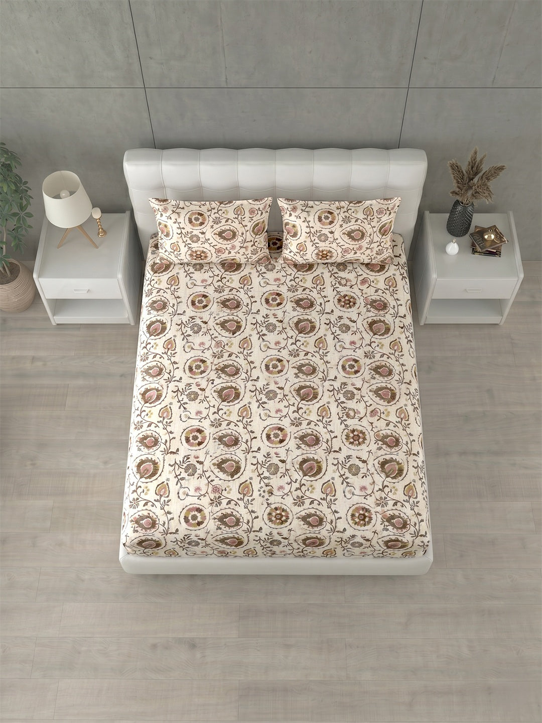 Honeybrush Collection Bedsheet with 2 Pillow Covers (A)