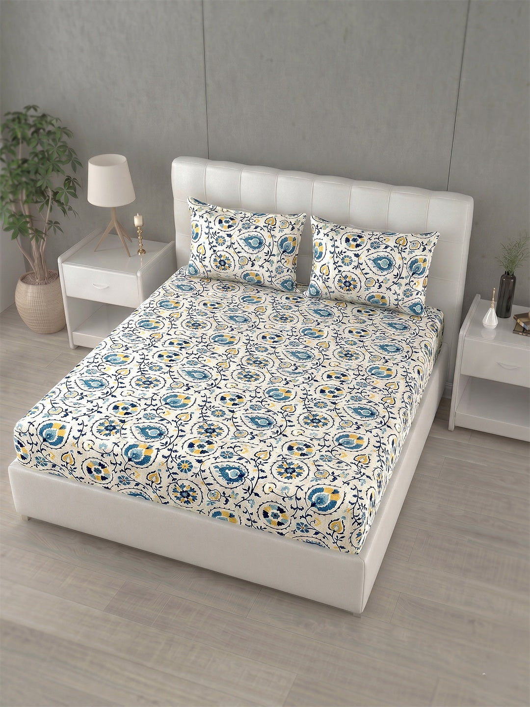 Honeybrush Collection Bedsheet with 2 Pillow Covers (B)
