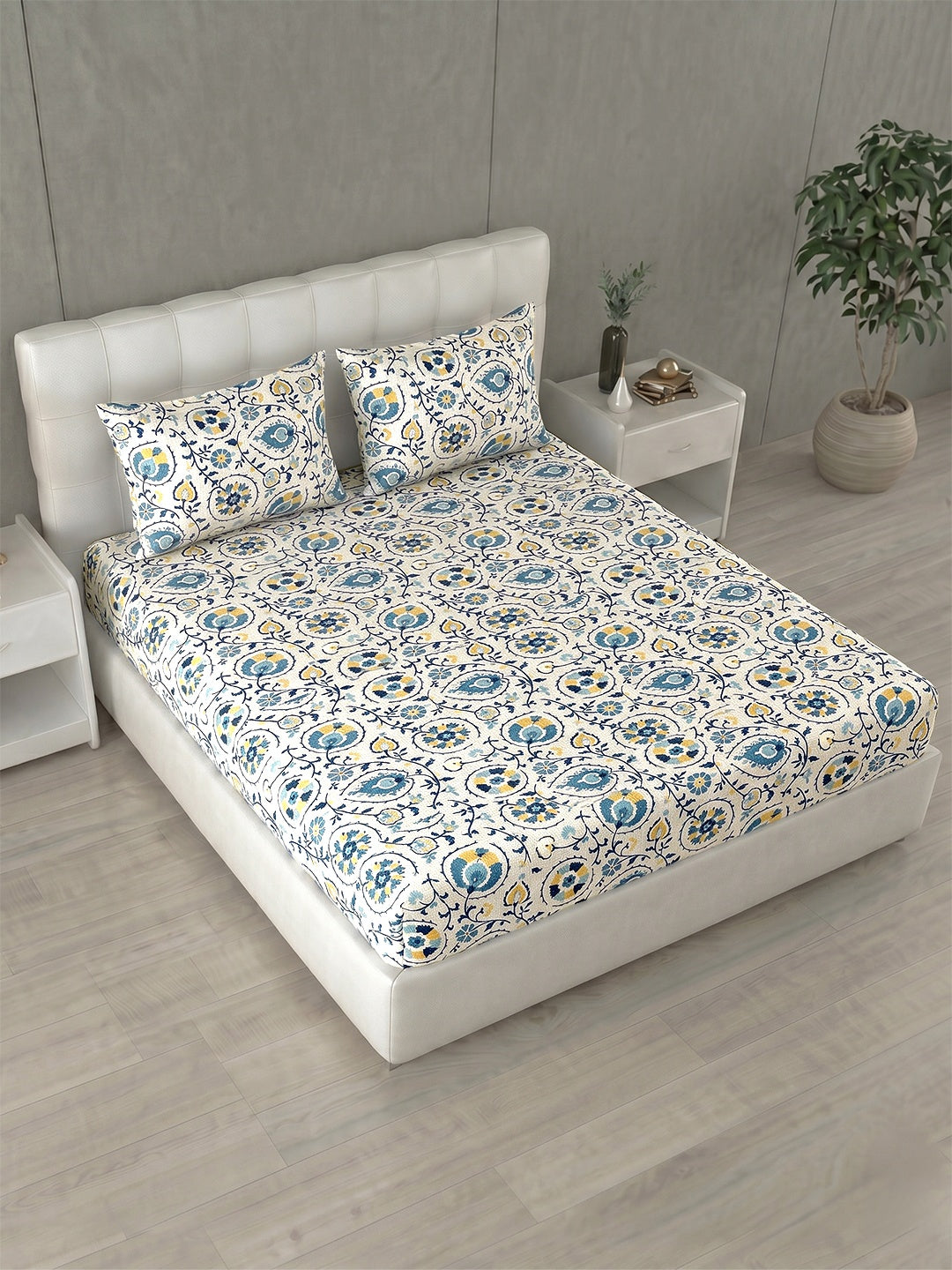Honeybrush Collection Bedsheet with 2 Pillow Covers (B)