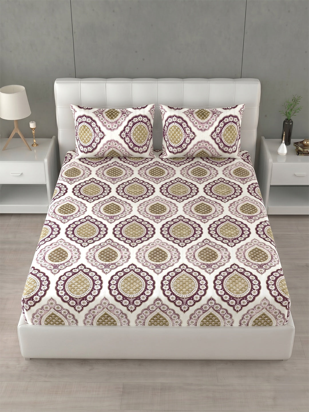Honeybrush Collection Bedsheet with 2 Pillow Covers (B)