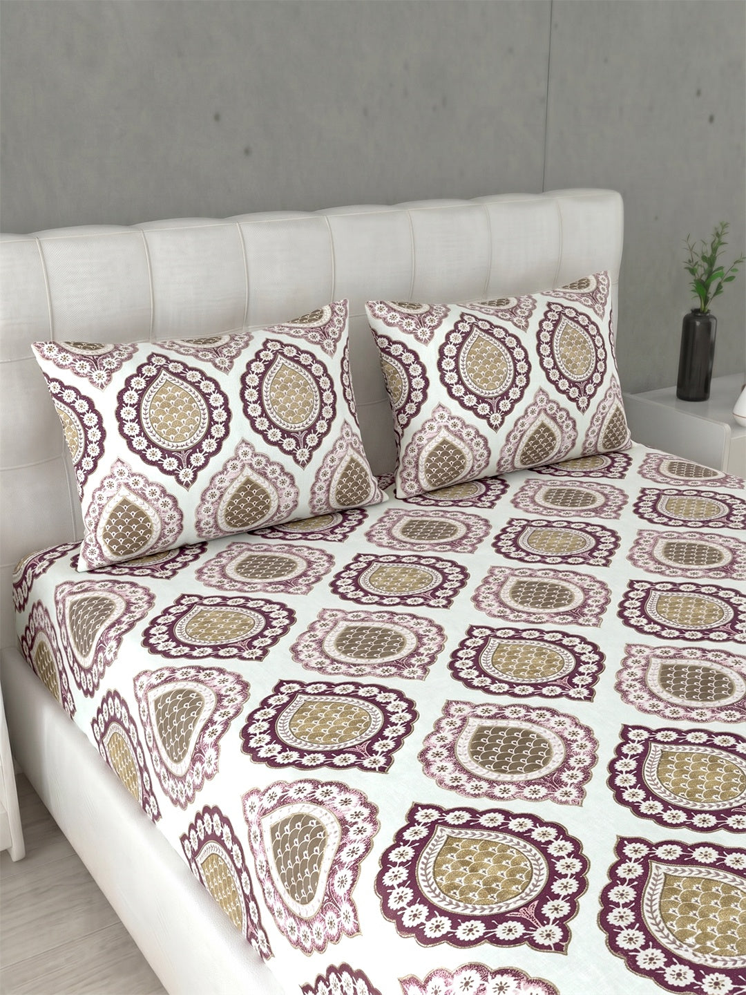 Honeybrush Collection Bedsheet with 2 Pillow Covers (B)