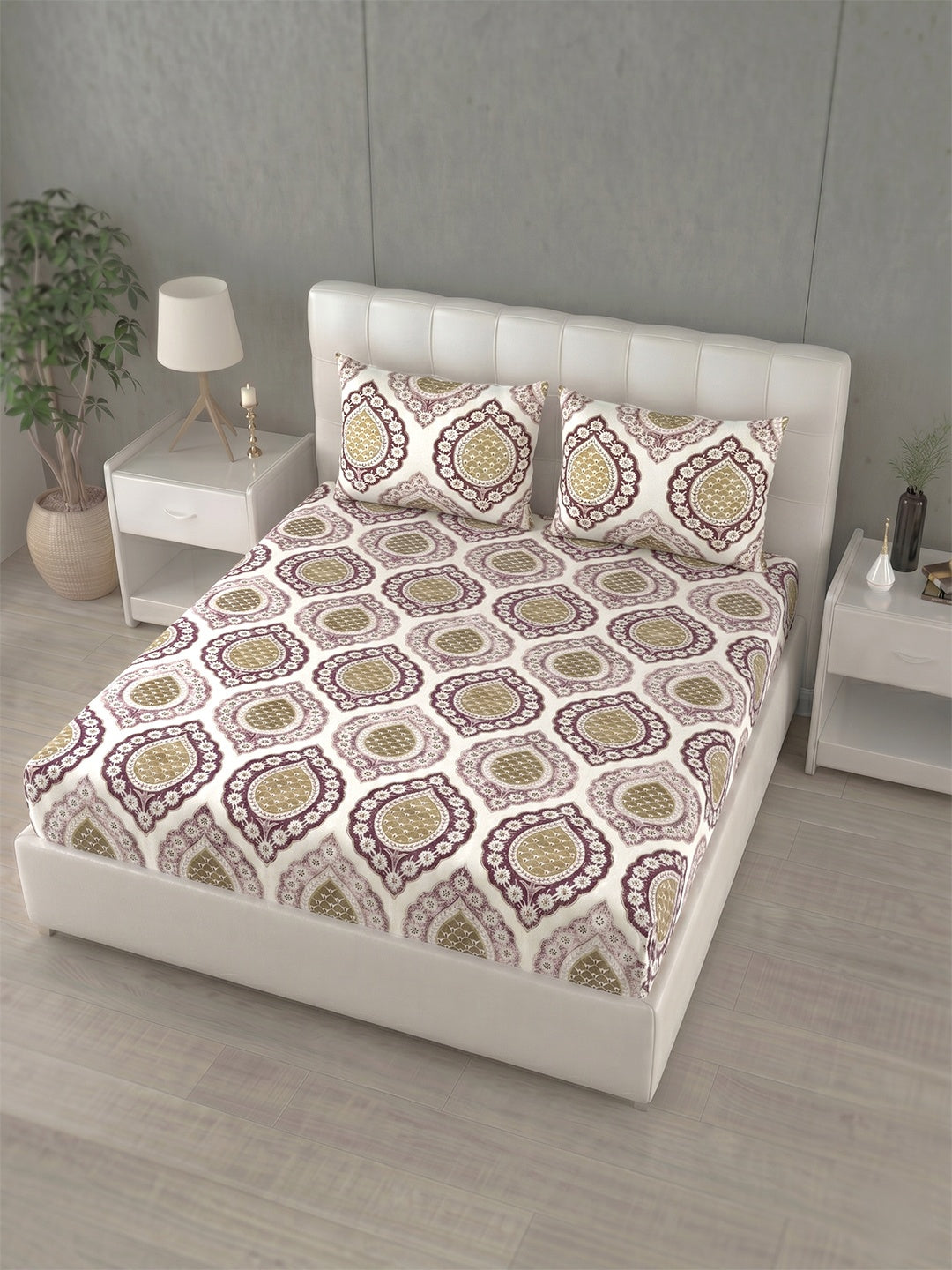 Honeybrush Collection Bedsheet with 2 Pillow Covers (B)