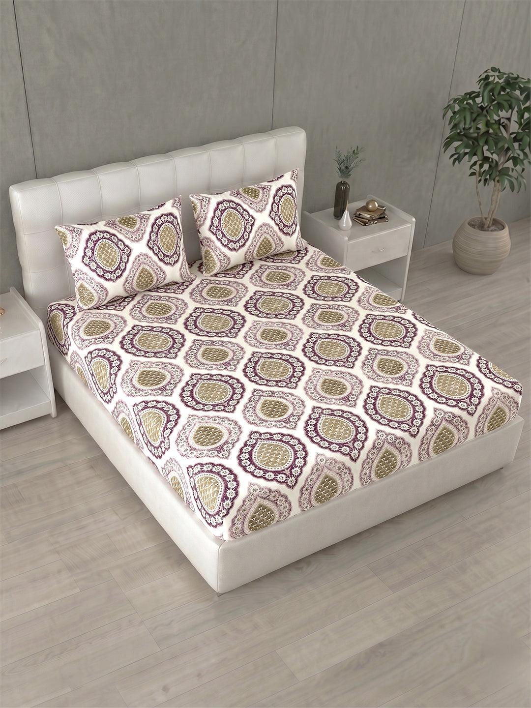 Honeybrush Collection Bedsheet with 2 Pillow Covers (B)