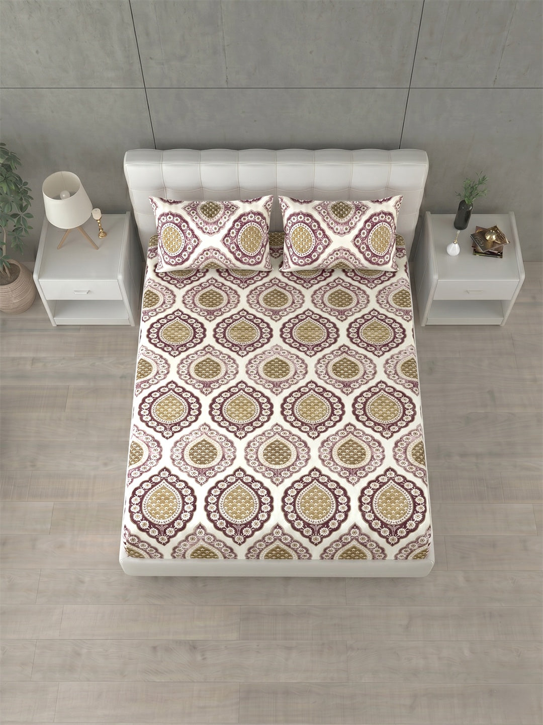 Honeybrush Collection Bedsheet with 2 Pillow Covers (B)
