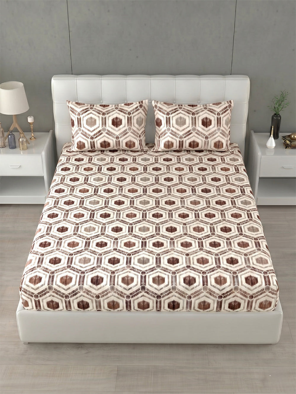 Honeybrush Collection Bedsheet with 2 Pillow Covers (B)