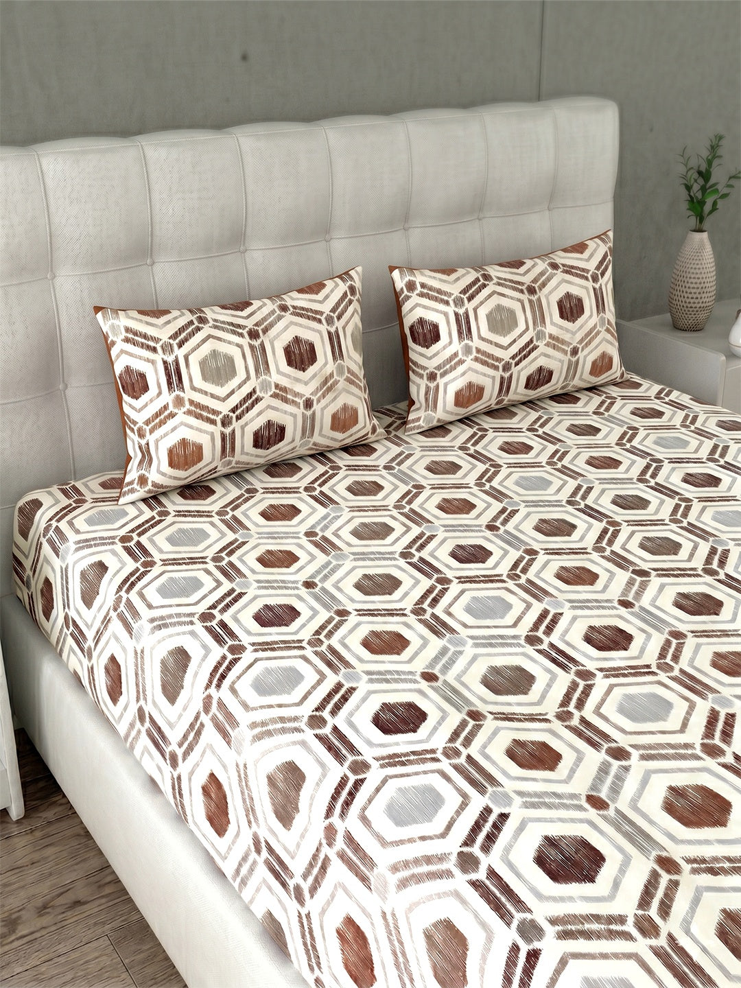 Honeybrush Collection Bedsheet with 2 Pillow Covers (B)