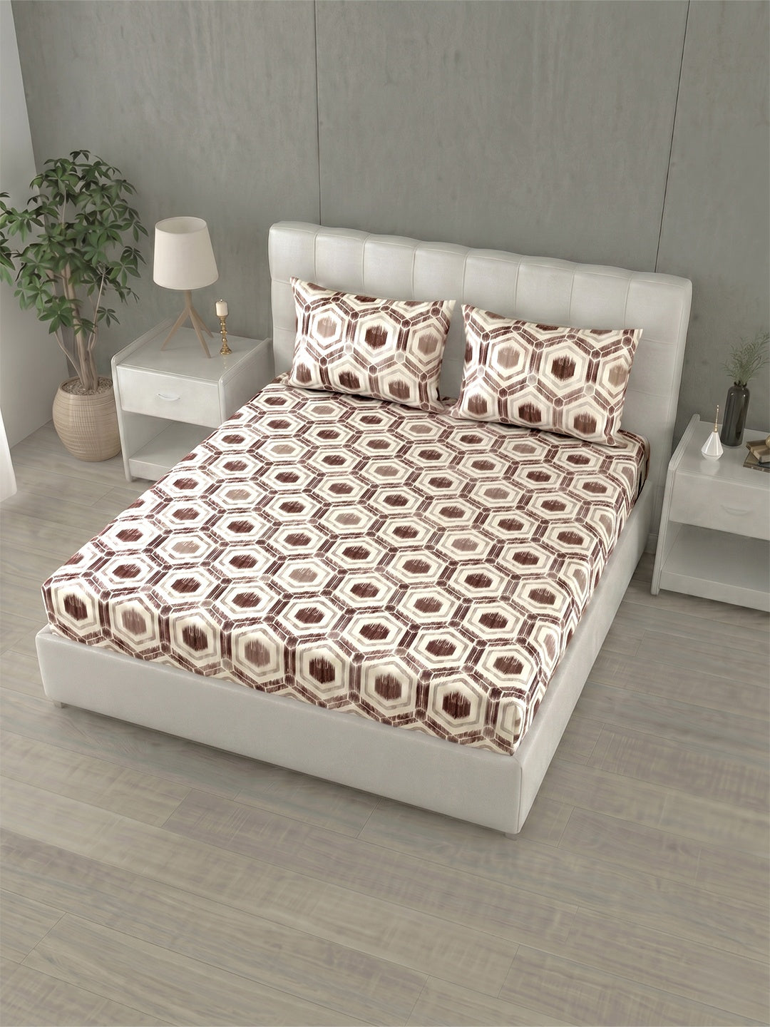Honeybrush Collection Bedsheet with 2 Pillow Covers (B)