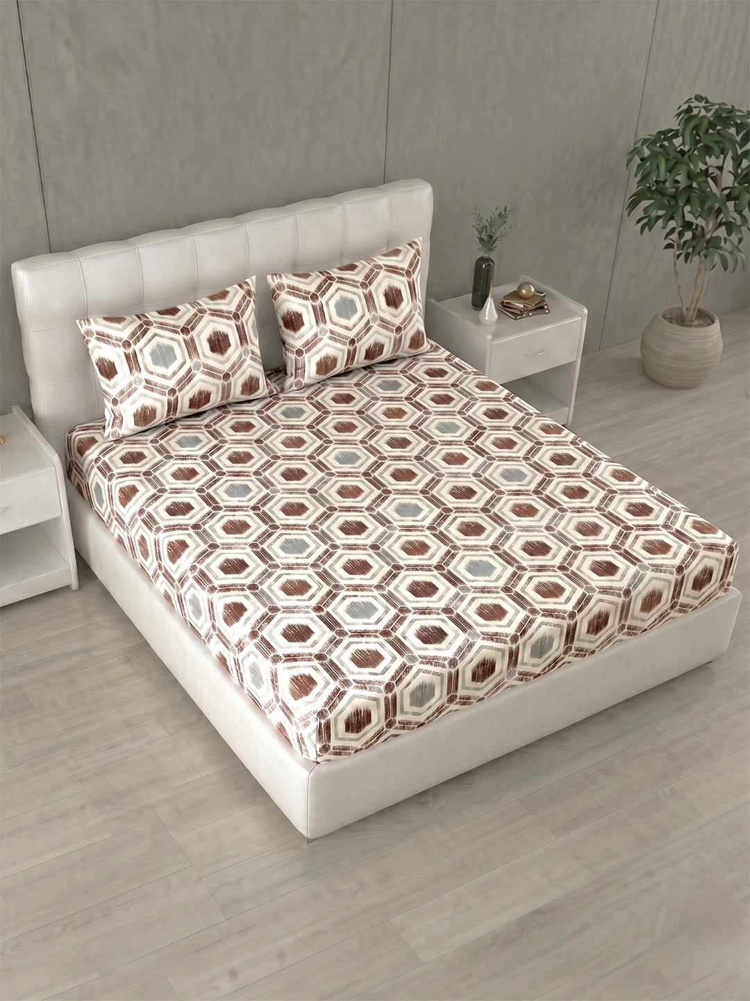 Honeybrush Collection Bedsheet with 2 Pillow Covers (B)