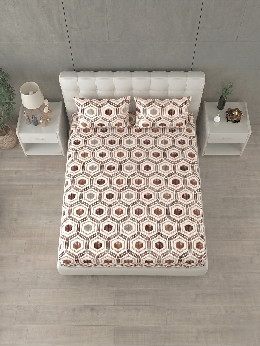 Honeybrush Collection Bedsheet with 2 Pillow Covers (B)