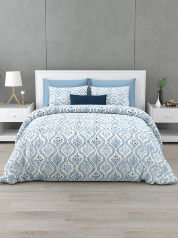 Indigo Flush 160 TC Cotton Bedsheet Set