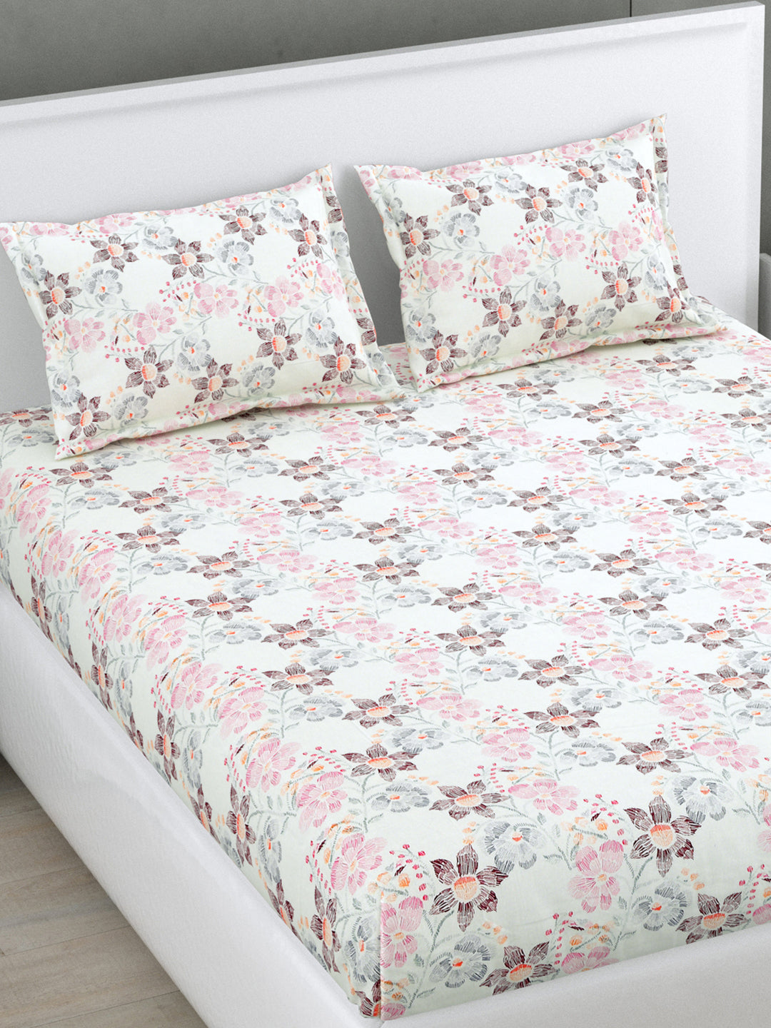 Florazure 160 TC Cotton Bedsheet Set