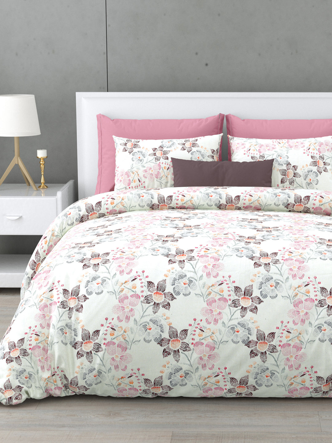 Florazure 160 TC Cotton Bedsheet Set