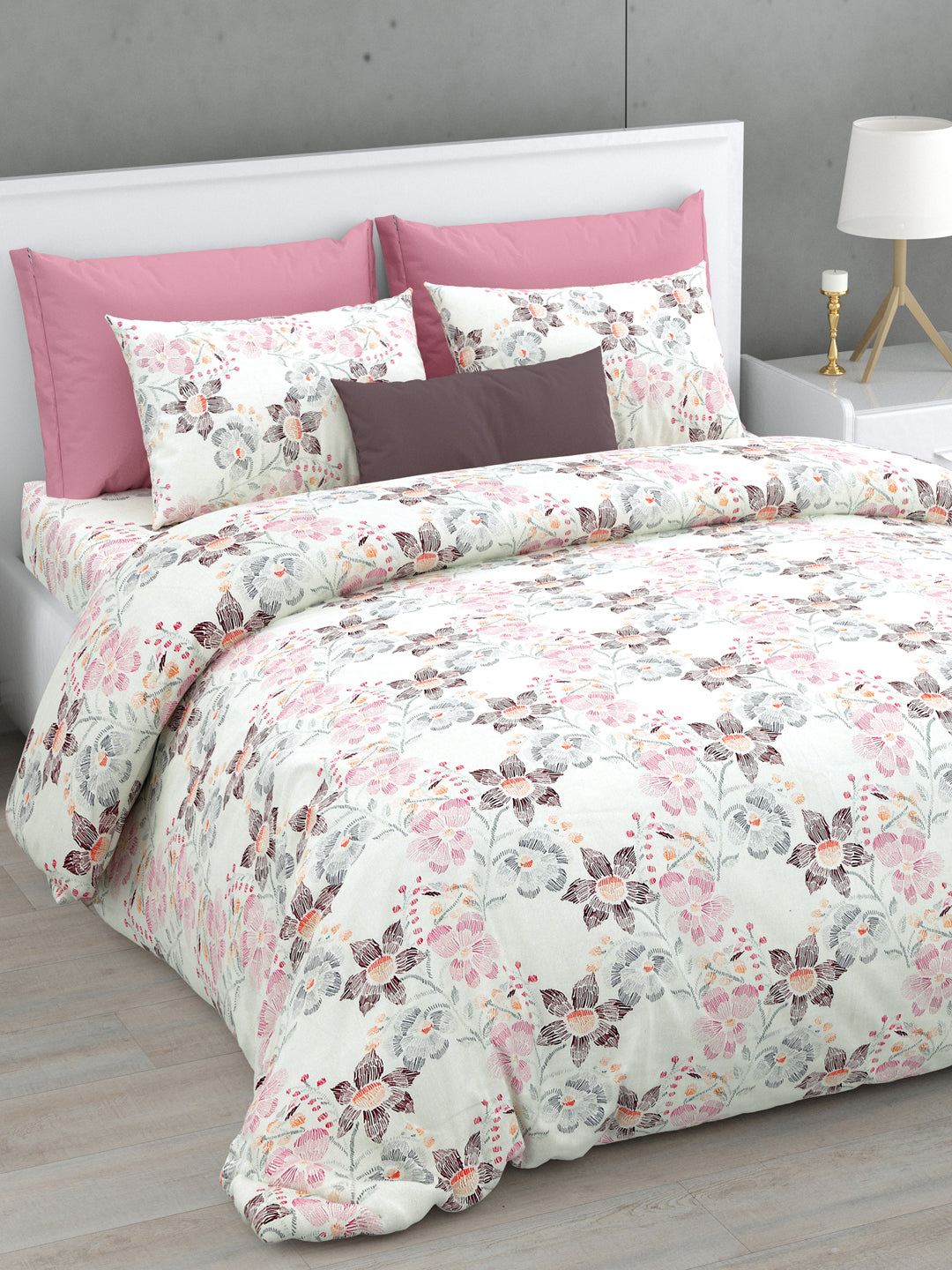 Florazure 160 TC Cotton Bedsheet Set