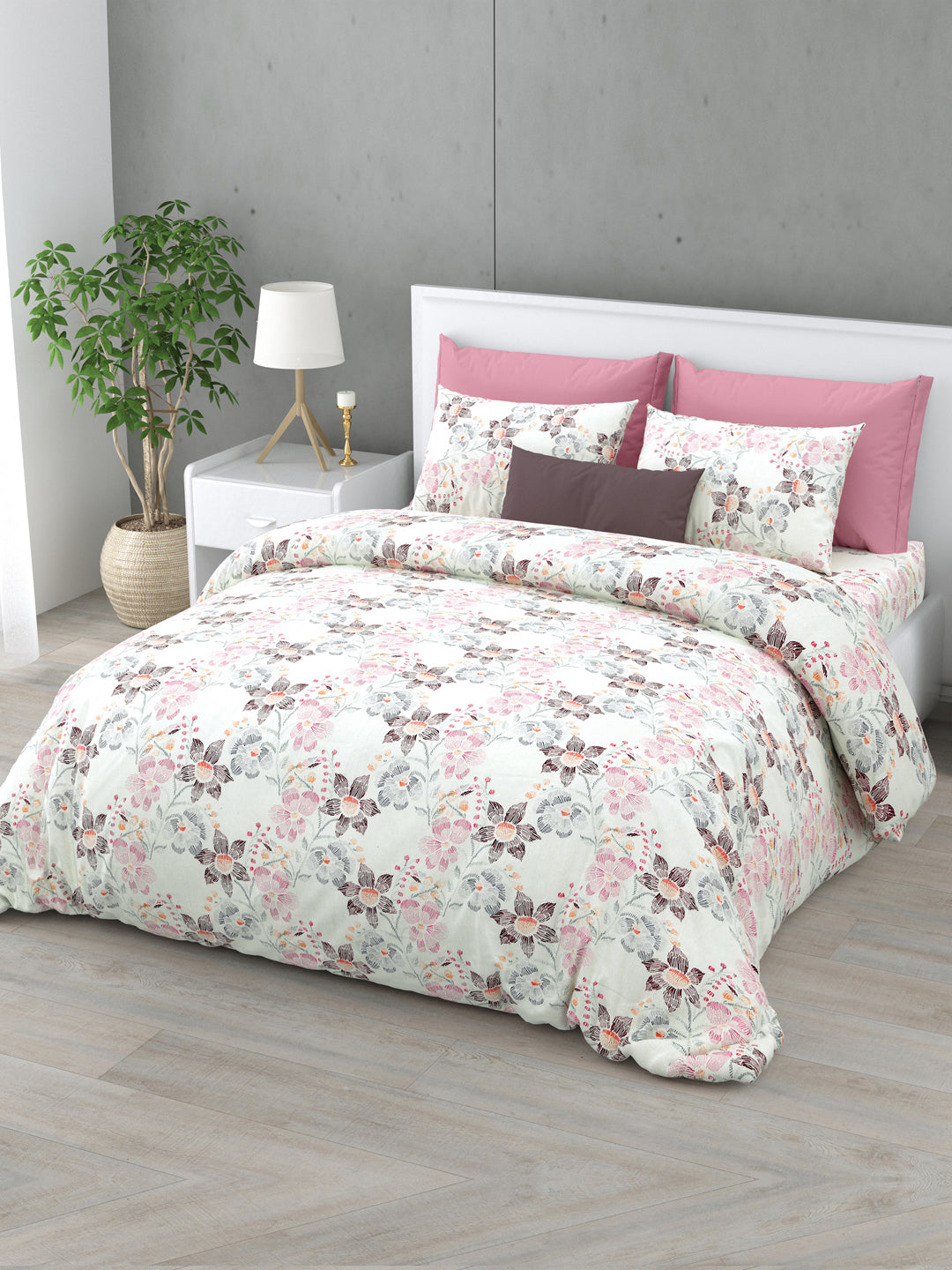 Florazure 160 TC Cotton Bedsheet Set
