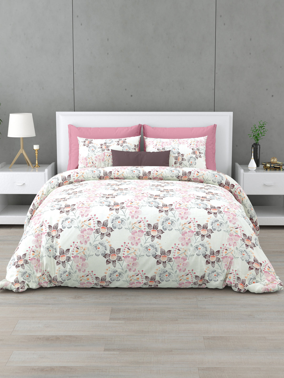 Florazure 160 TC Cotton Bedsheet Set