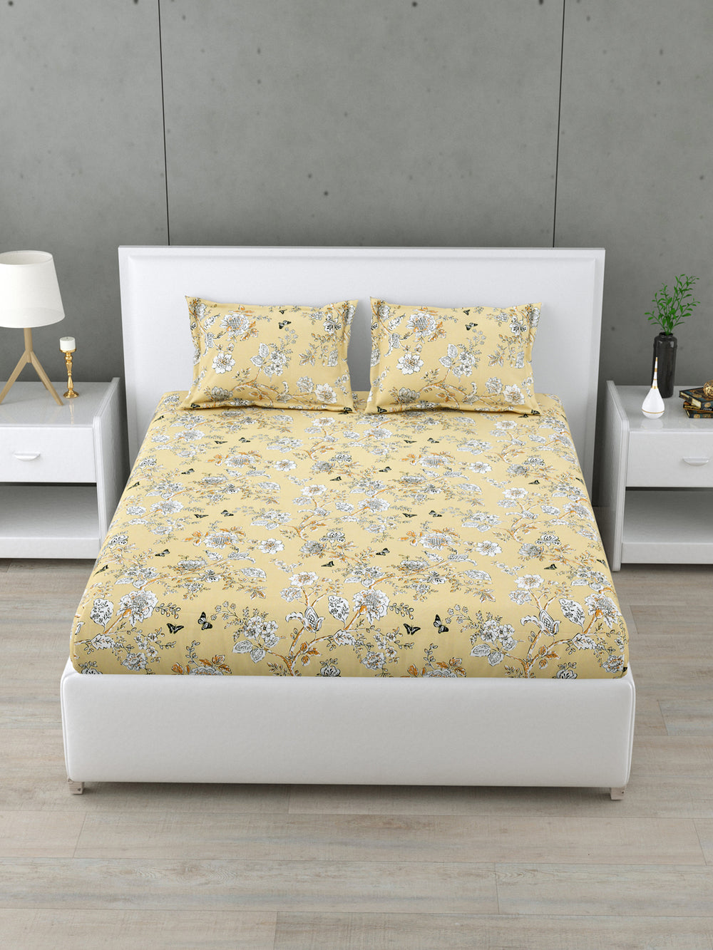 Autumn Garden 160 TC Cotton Bedsheet Set