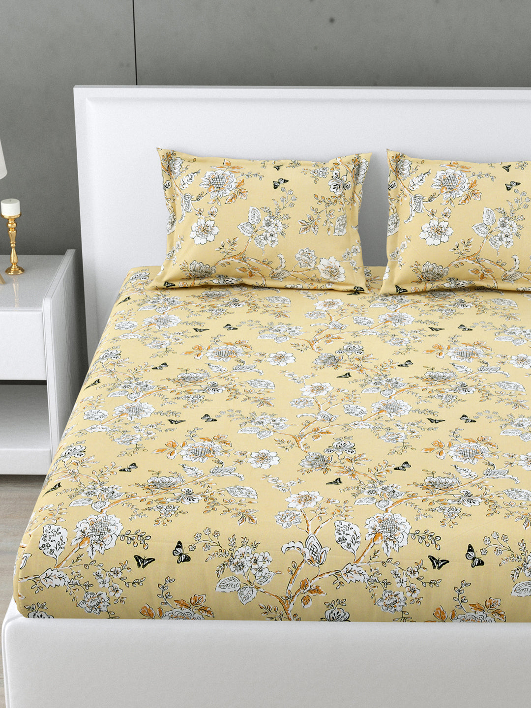 Autumn Garden 160 TC Cotton Bedsheet Set