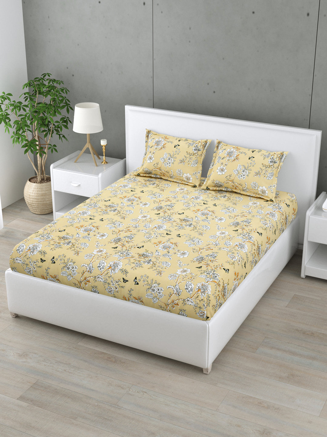 Autumn Garden 160 TC Cotton Bedsheet Set